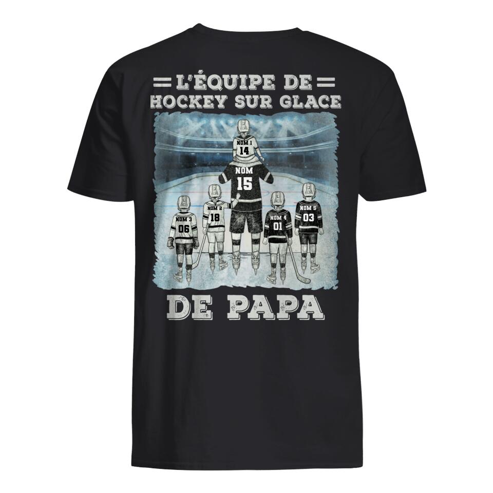 Tshirt personnalisé pour Papa | Cadeau personnalisé pour Son Père | L'Équipe De Hockey Sur Glace