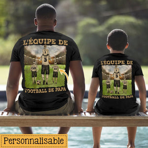 Tshirt personnalisé pour Papa | Cadeau personnalisé pour Son Père  | L'équipe de football de papa