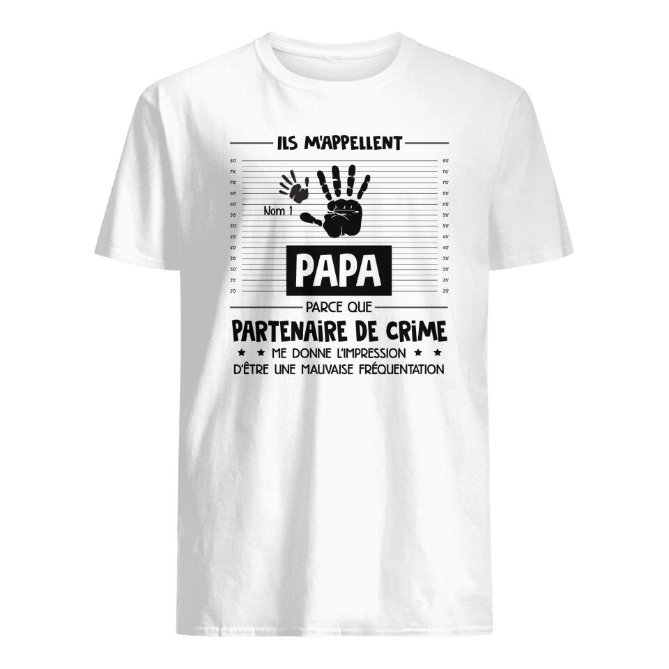 T-shirt personnalisé pour Papa | Cadeau personnalisé pour Son Père | Partenaire De Crime