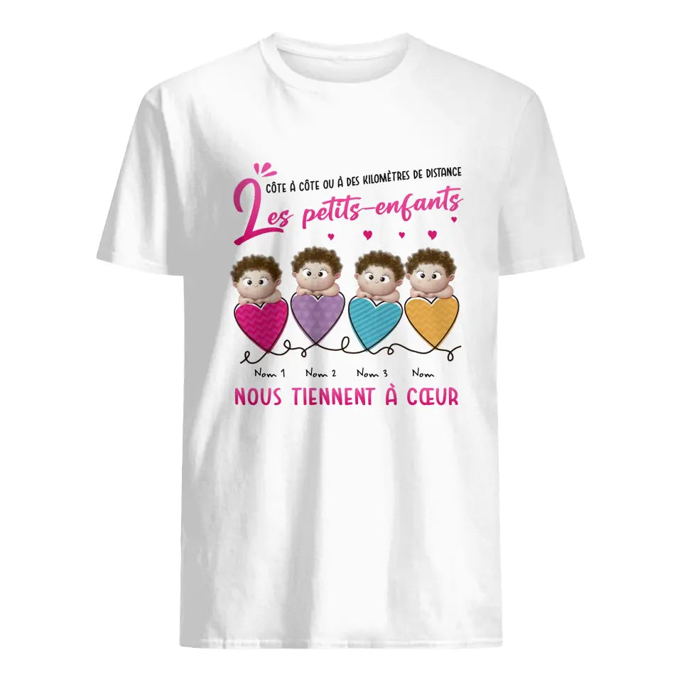 T-shirt personnalisé pour Mamie | Cadeau personnalisé pour Mamie | Les Petits-enfants Nous Tiennent À Cœur