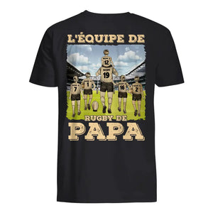 Tshirt personnalisé pour Papa | Cadeau personnalisé pour Son Père | L'Équipe De Rugby De Papa