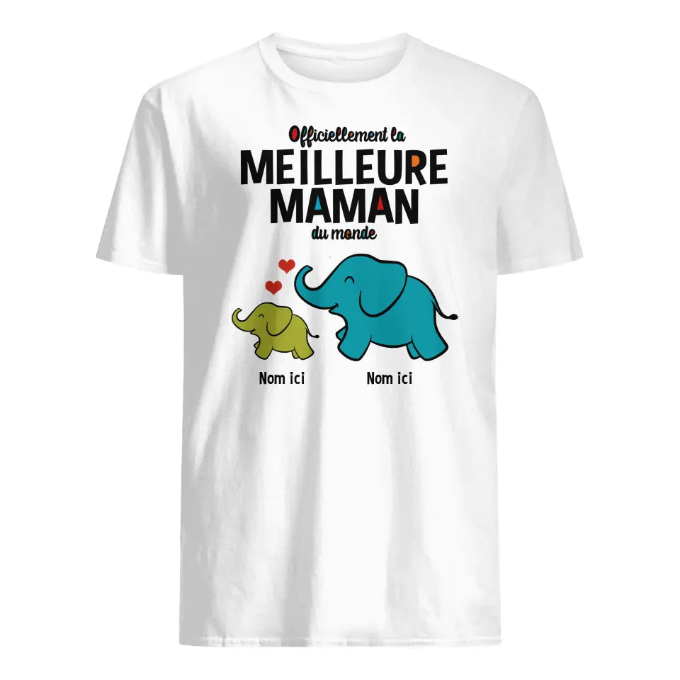 T-shirt personnalisé pour Maman | Cadeau personnalisé pour Mère | Maman Meilleure Maman Du Monde