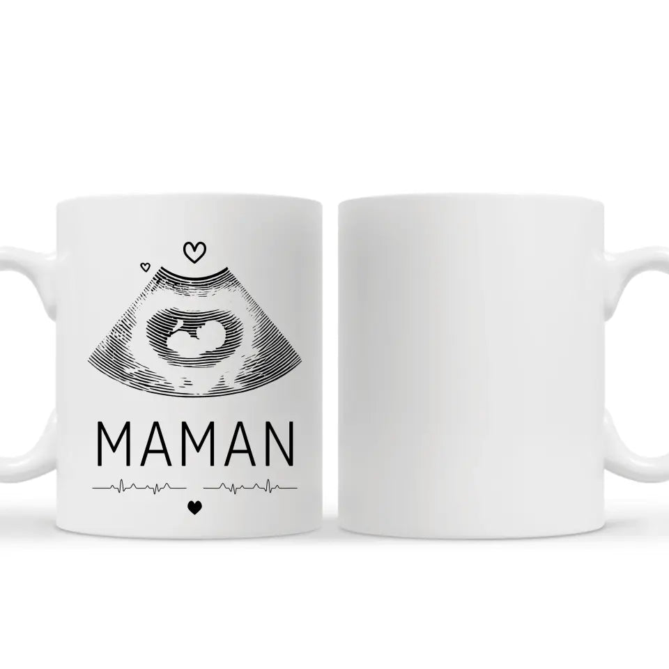 Tasse personnalisée pour Maman | Cadeau personnalisé pour Mère | Photos d'échographie de bébés