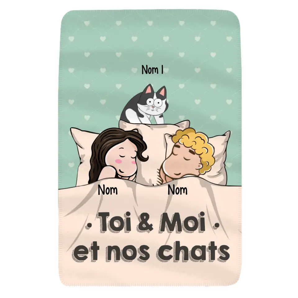 Couverture personnalisée pour Couple | Toi & Moi et nos chats