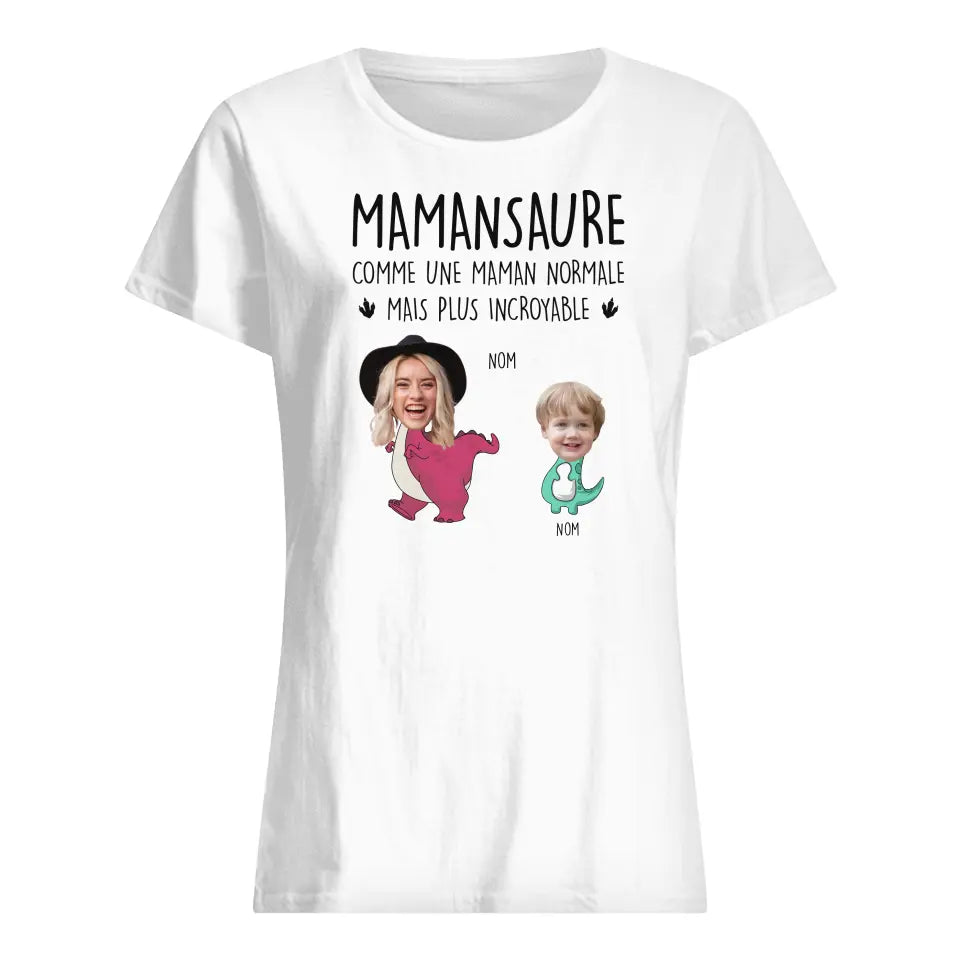 T-shirt photo personnalisé pour Maman | Mamansaure