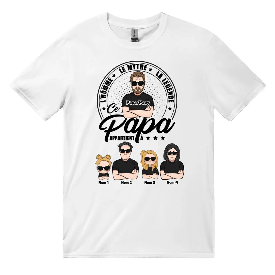 T-shirt personnalisé pour Papa | L'Homme Le Mythe La Légende Papy Papa