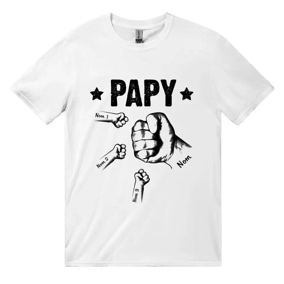 Tshirt personnalisé pour Papa | Cadeau personnalisé pour Papa | La main de Papa/Papy