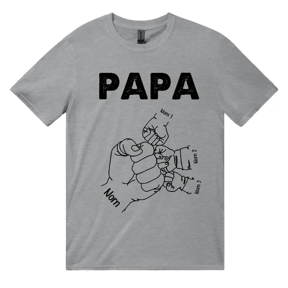 Tshirt personnalisé pour Papa | Cadeau personnalisé pour Son Père | Pousse papa/papy et des enfants
