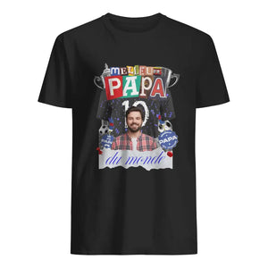 T-shirt photo personnalisé pour Papa | Meilleur papa du monde