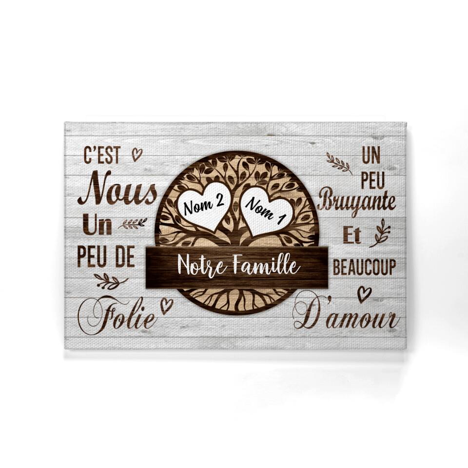 cest nous un peu de folie un peu bruyante et beaucoup damour personnalisable toile pour famille