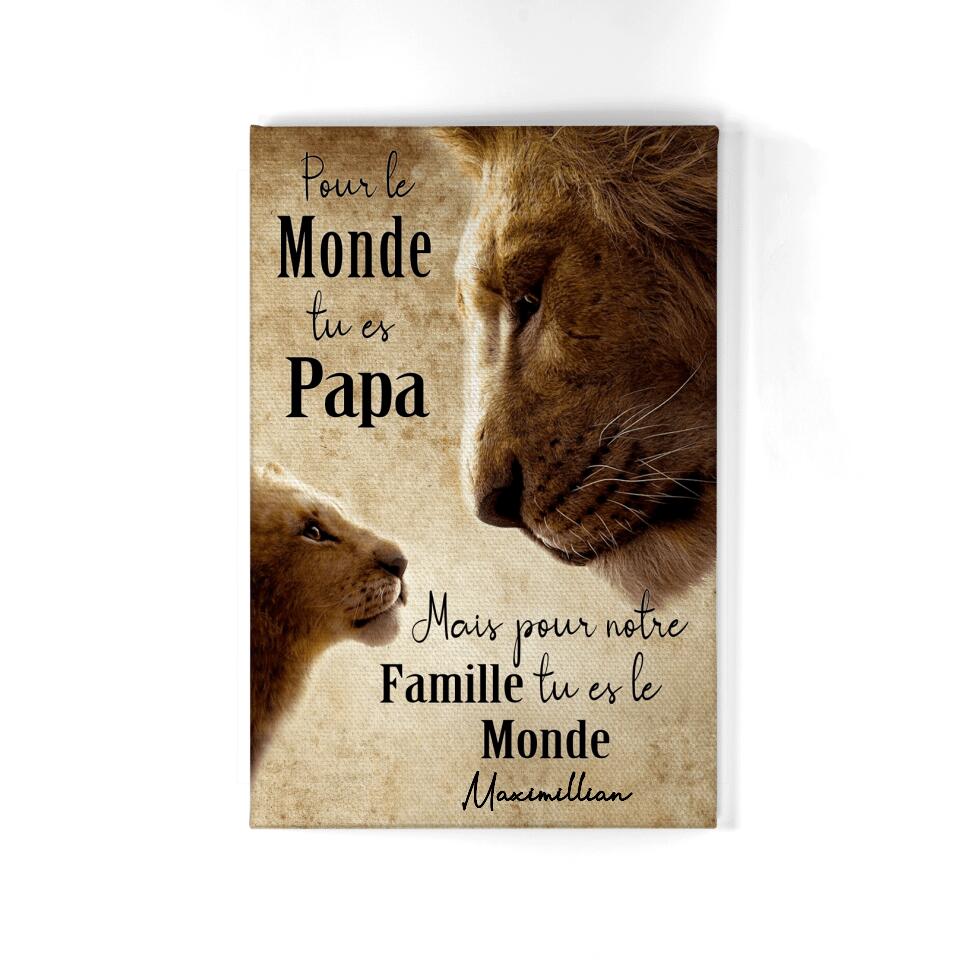 personnalisable canvas pour papa papa est le monde