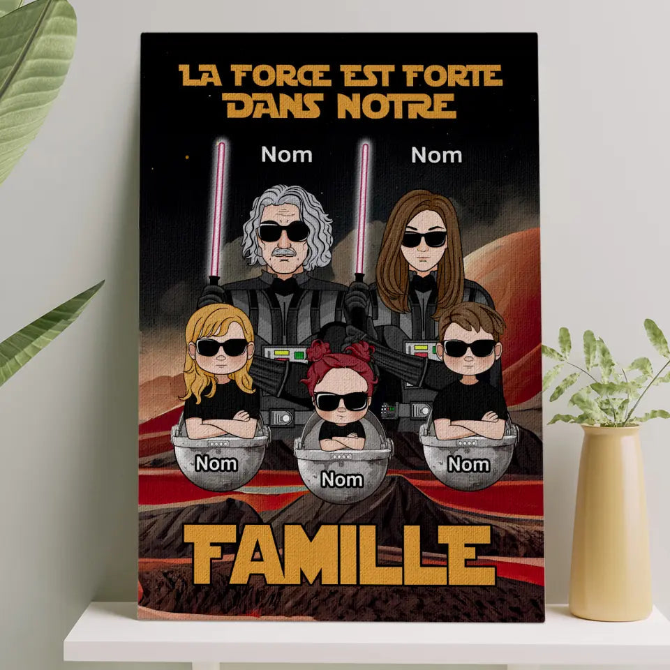 toile personnalisee pour famille cadeau personnalise pour famille la force est forte dans notre famille