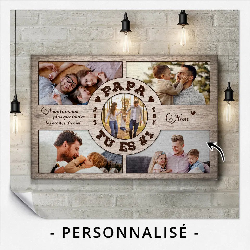 toile personnalisee pour papa cadeau personnalise pour papa papa nous taimons plus que toutes les etoiles du ciel