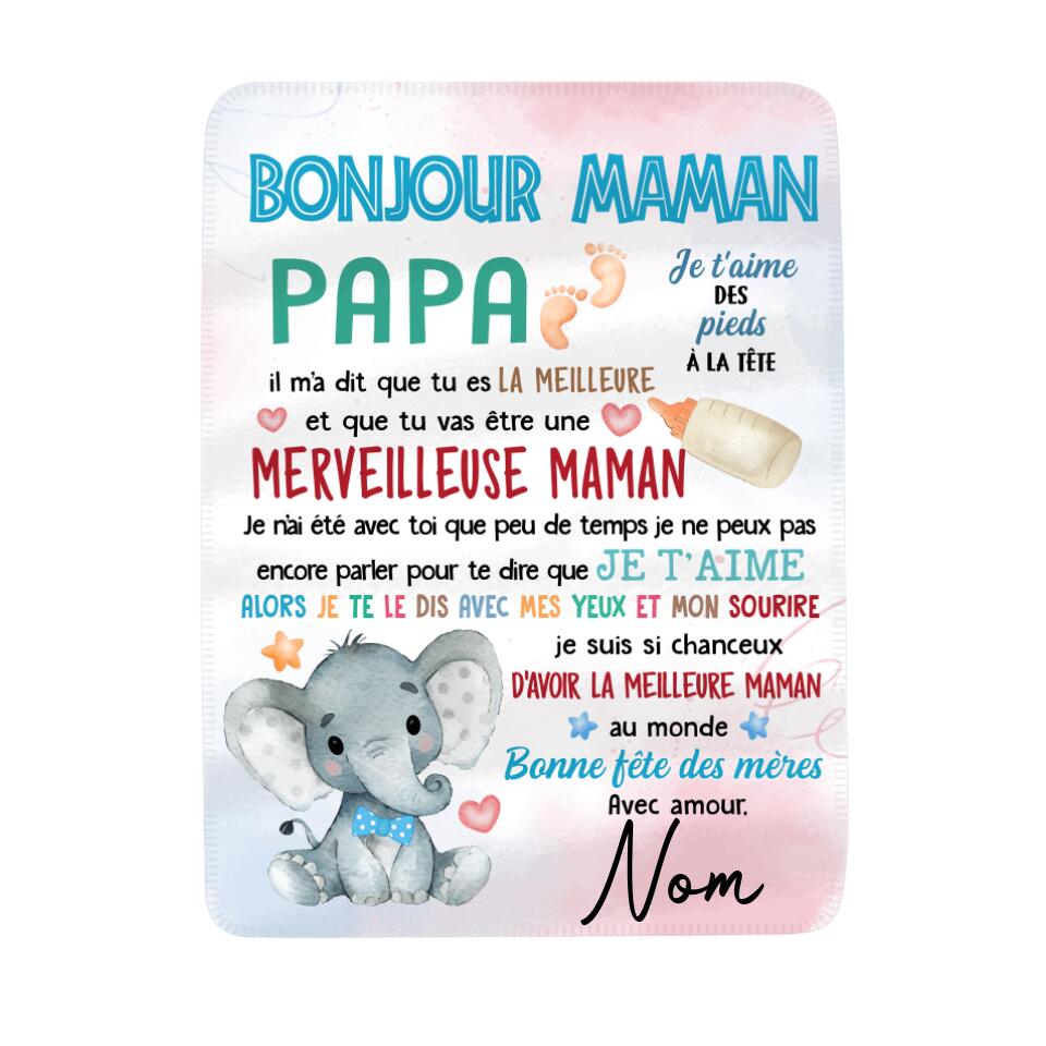 Couverture personnalisée pour Maman | Cadeau personnalisé pour Sa Mère | Bonne Fête Des Mères De La Part De Bébé