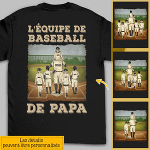 Tshirt personnalisé pour Papa| Cadeau personnalisé pour Son Père | L'équipe De Baseball De Papa