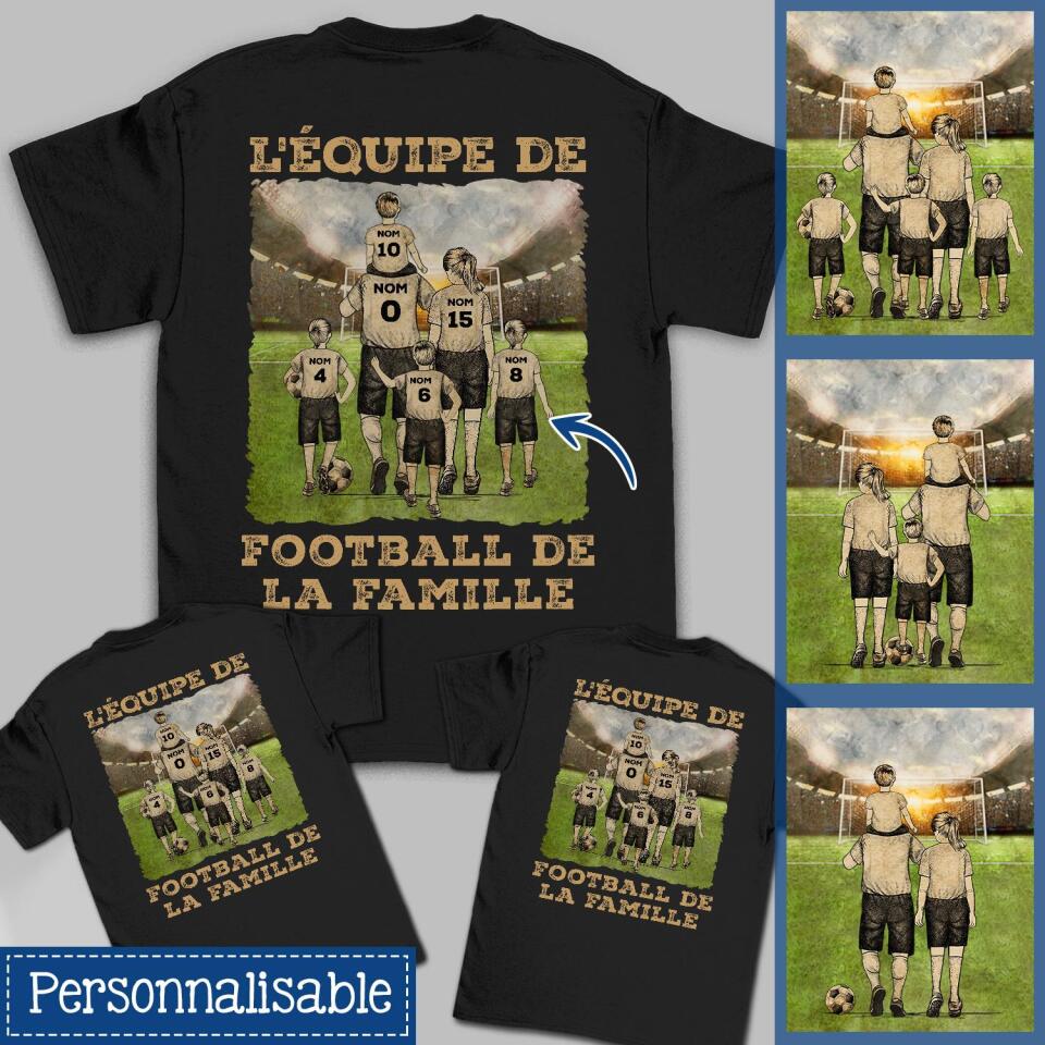 Henkilökohtainen T-paita perheelle | Henkilökohtainen lahja perheelle | Perheen jalkapallojoukkue