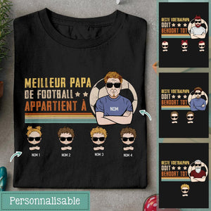 T-shirt personnalisé pour Papa | Cadeau personnalisé pour Son père | Meilleur Papa De Football Appartient À