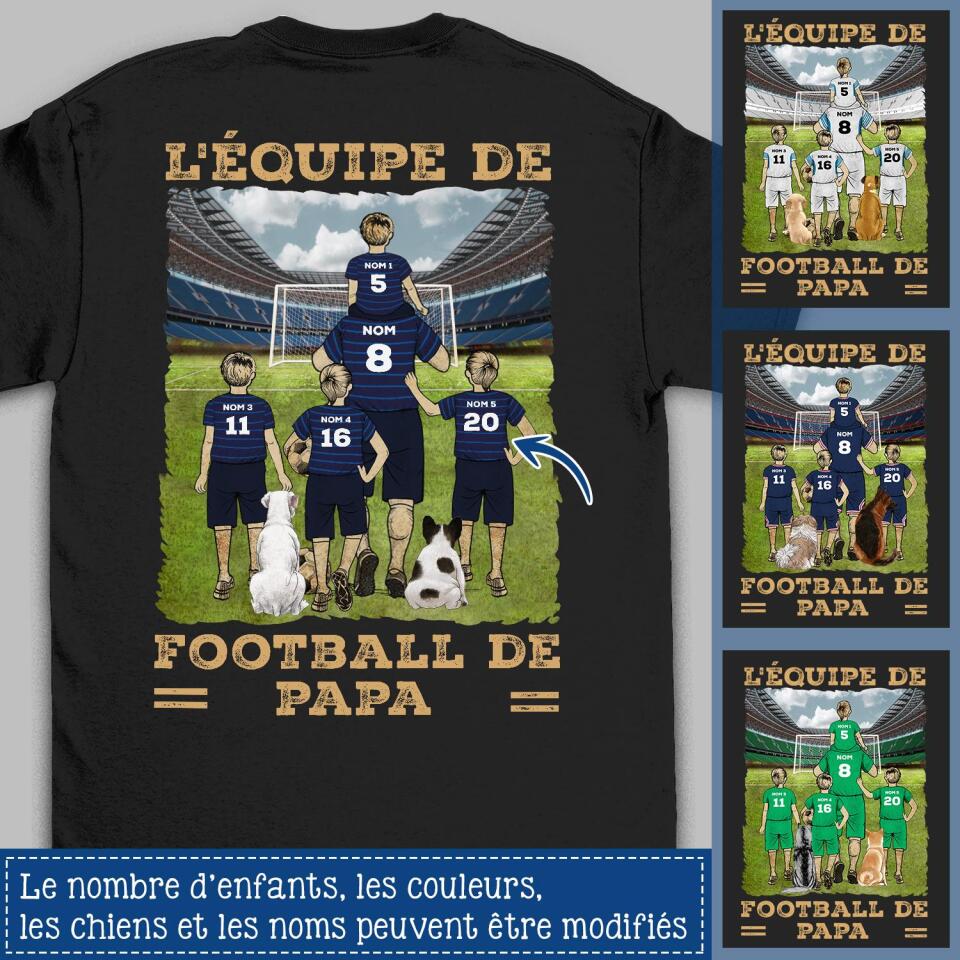 Tshirt personnalisé pour Papa | Cadeau personnalisé pour Son Père | L'Équipe De Football De Papa Et Papa Chien