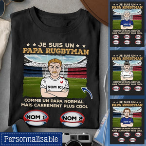 Tshirt personnalisé pour Papa  | Cadeau personnalisé pour Son Père | Papa Rugbyman