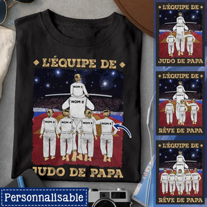 Tshirt personnalisé pour Papa | Cadeau personnalisé pour Son Père | L'équipe de Judo de papa