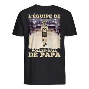 Tshirt personnalisé pour Papa | Cadeau personnalisé pour Son Père | L'équipe de Volley-ball de papa