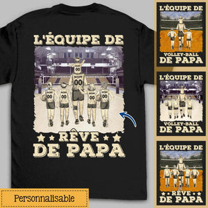 Tshirt personnalisé pour Papa | Cadeau personnalisé pour Son Père | L'équipe de Volley-ball de papa