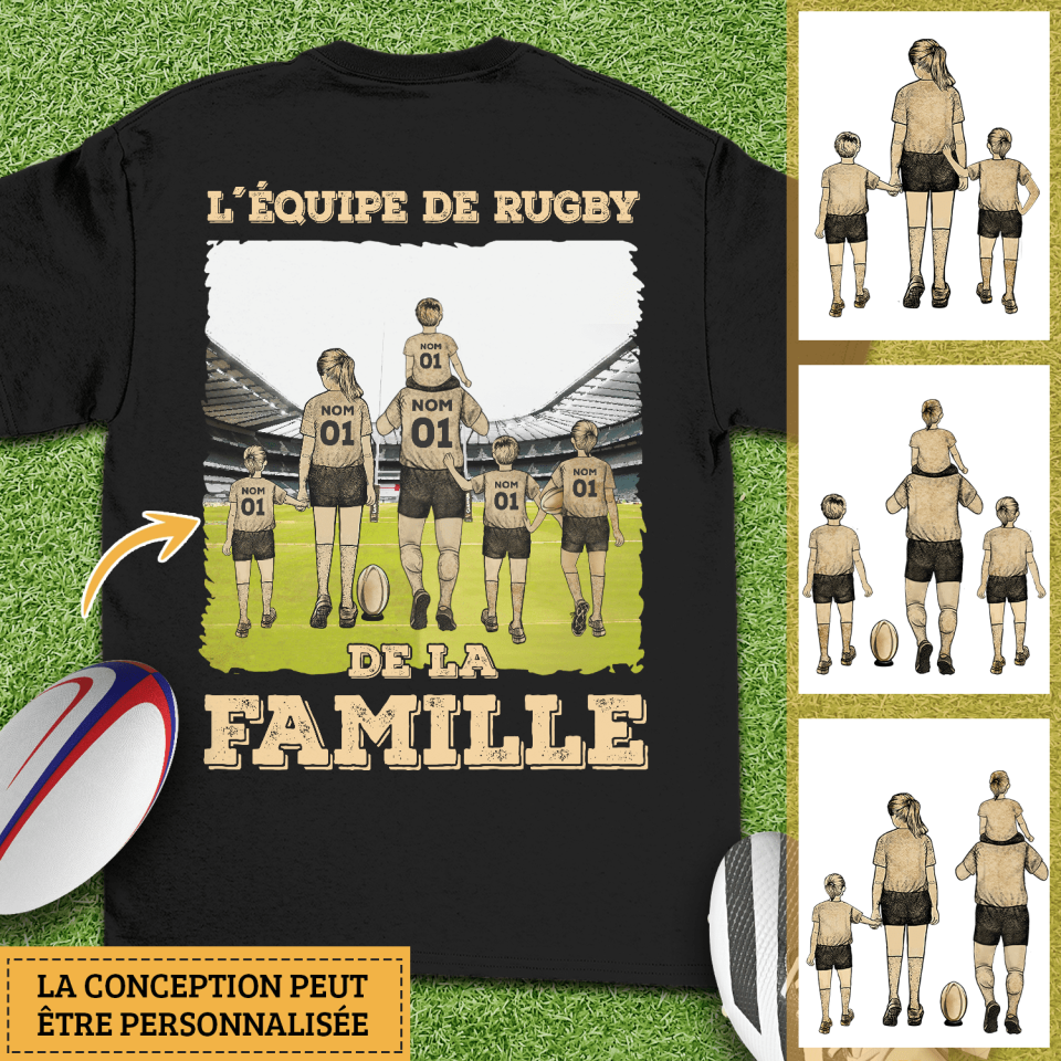 Henkilökohtainen T-paita perheelle | Henkilökohtainen lahja perheelle | Perheen rugbyjoukkue