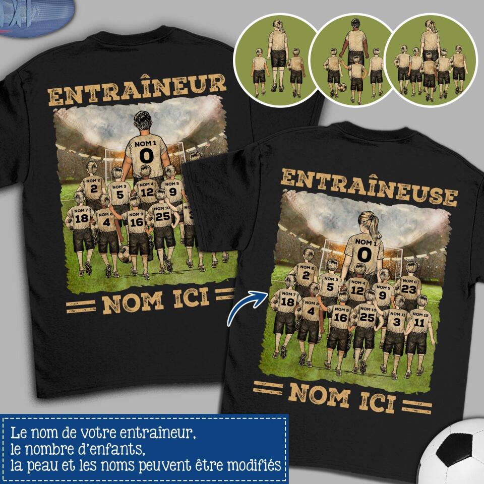 Henkilökohtainen t-paita valmentajalle | Henkilökohtainen lahja valmentajalle | Valmentajan jalkapallojoukkue