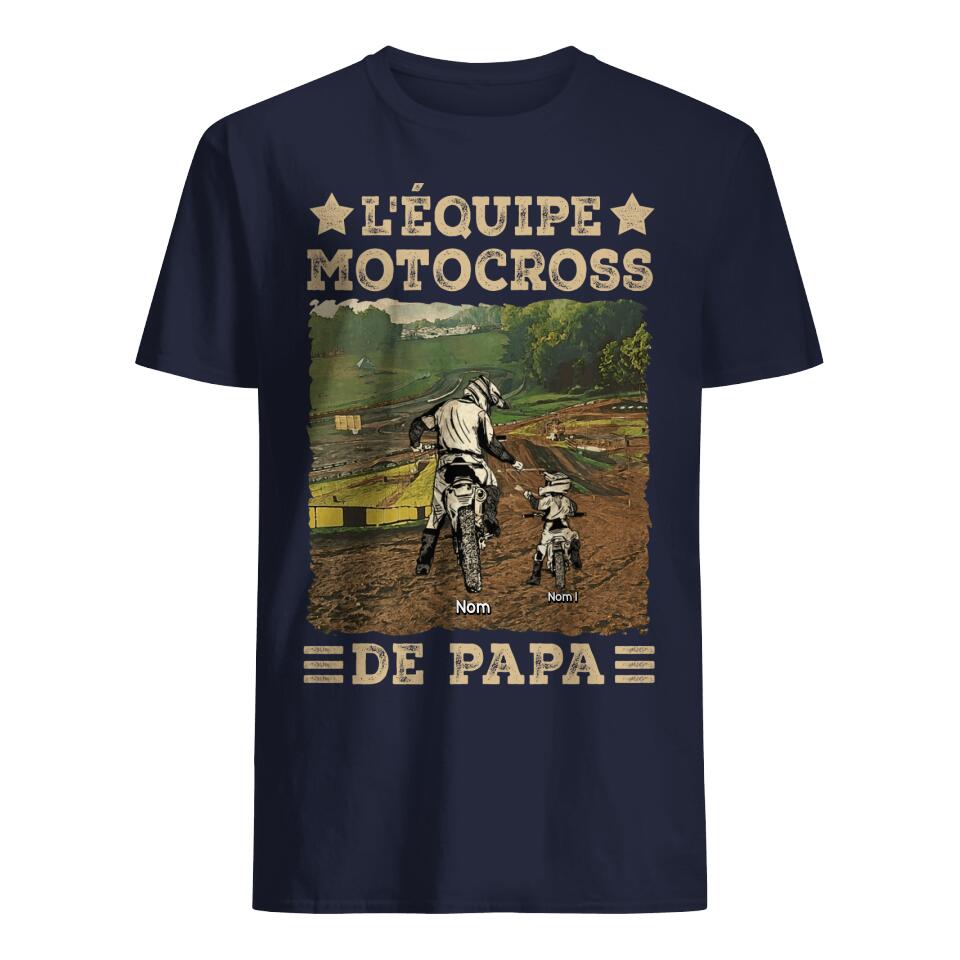 Tshirt personnalisé pour Papa | Cadeau personnalisé pour Son Père | L'équipe Motocross De Papa