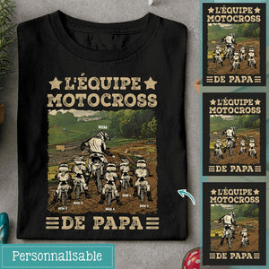 Henkilökohtainen t-paita isälle | Henkilökohtainen lahja Isälleen | Isän motocross-joukkue