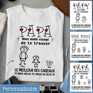 T-shirt personnalisé pour Papa Papy Beau Papa | Cadeau personnalisé pour Père et Papy | J'ai Trouvé Le Meilleur Cadeau pour papa papy