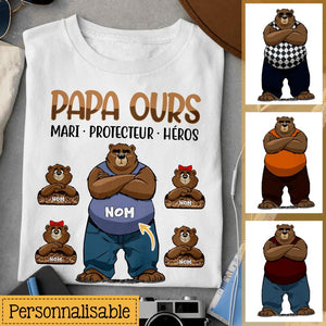 T-shirt personnalisé pour Papa | Cadeau personnalisé pour Son Père | Papa Ours