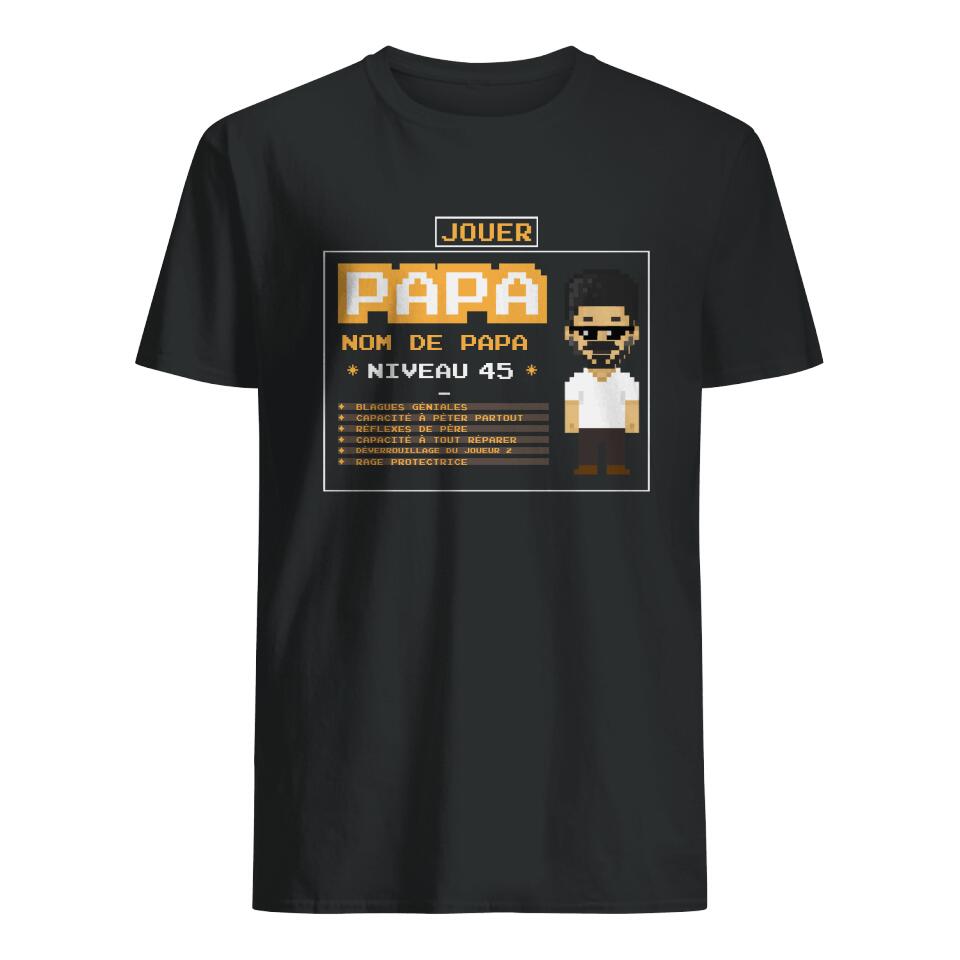 Henkilökohtainen T-paita isälle | Henkilökohtainen lahja Isälleen | Pelaa isää