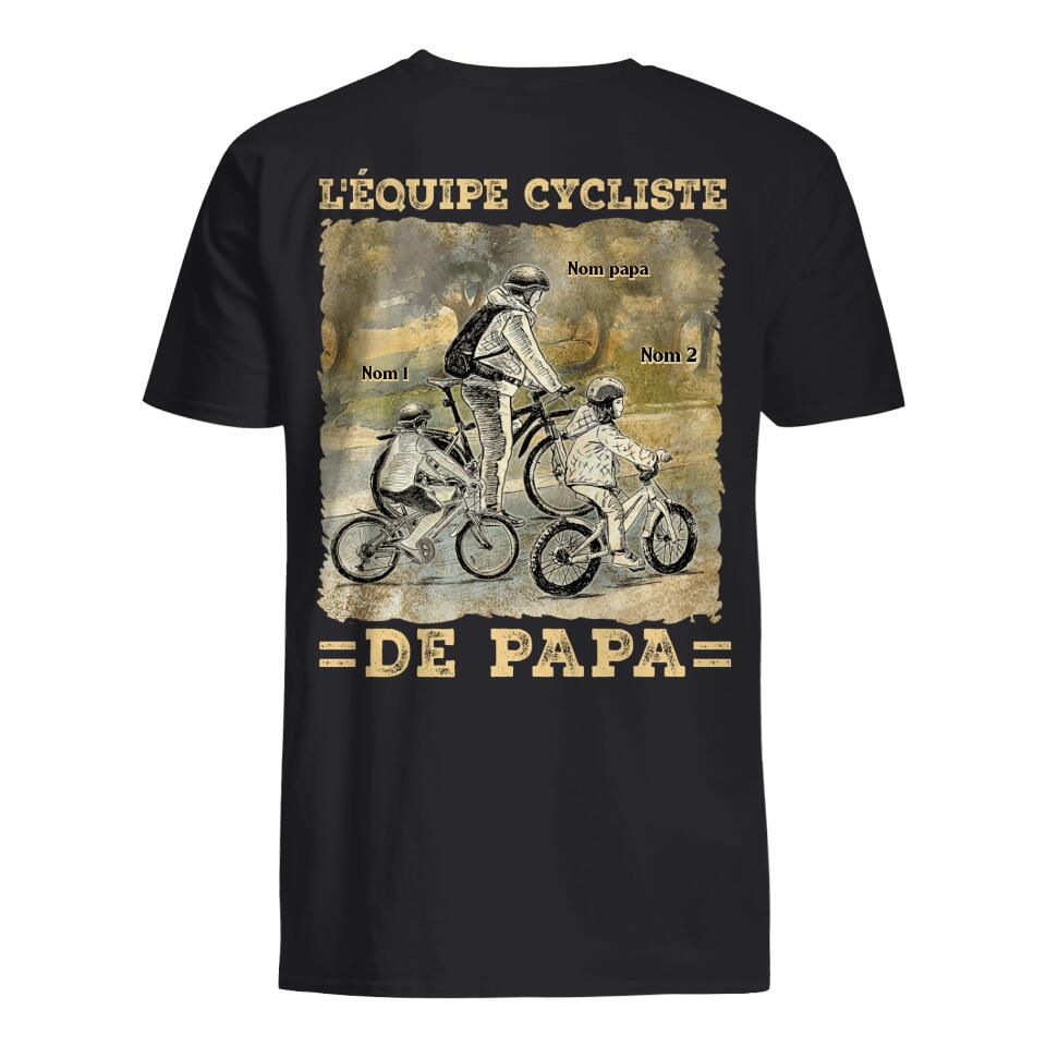 Tshirt personnalisé pour Papa | Cadeau personnalisé pour Son Père | L'équipe Cycliste de Papa