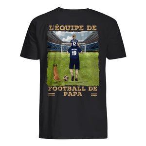 Henkilökohtainen t-paita isälle | Henkilökohtainen lahja Isälleen | Isä ja isä koiran jalkapallojoukkue
