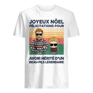 Tshirt personnalisé pour Papa bonus | Cadeau personnalisé pour Son Père  | Félicitations pour 
avoir hérité de beaux-enfants légendaires