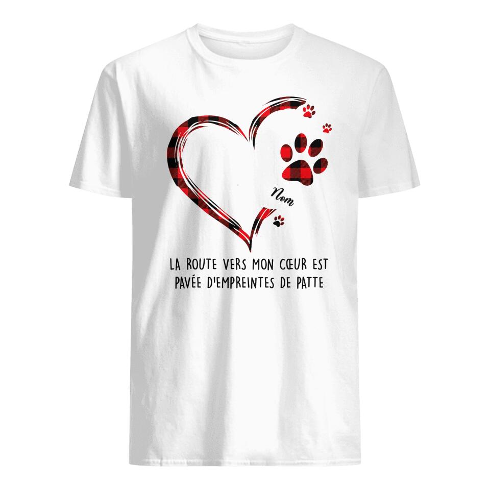 Tshirt personnalisé pour Les Amoureux Des Chats Et Des Chiens | Cadeau personnalisé pour Les Amoureux Des Chats Et Des Chiens | La Route Vers Mon Cœur