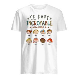 Yksilöllinen T-paita isoisälle | Henkilökohtainen lahja Papa Papille | Tämä hämmästyttävä isäisoisä kuuluu