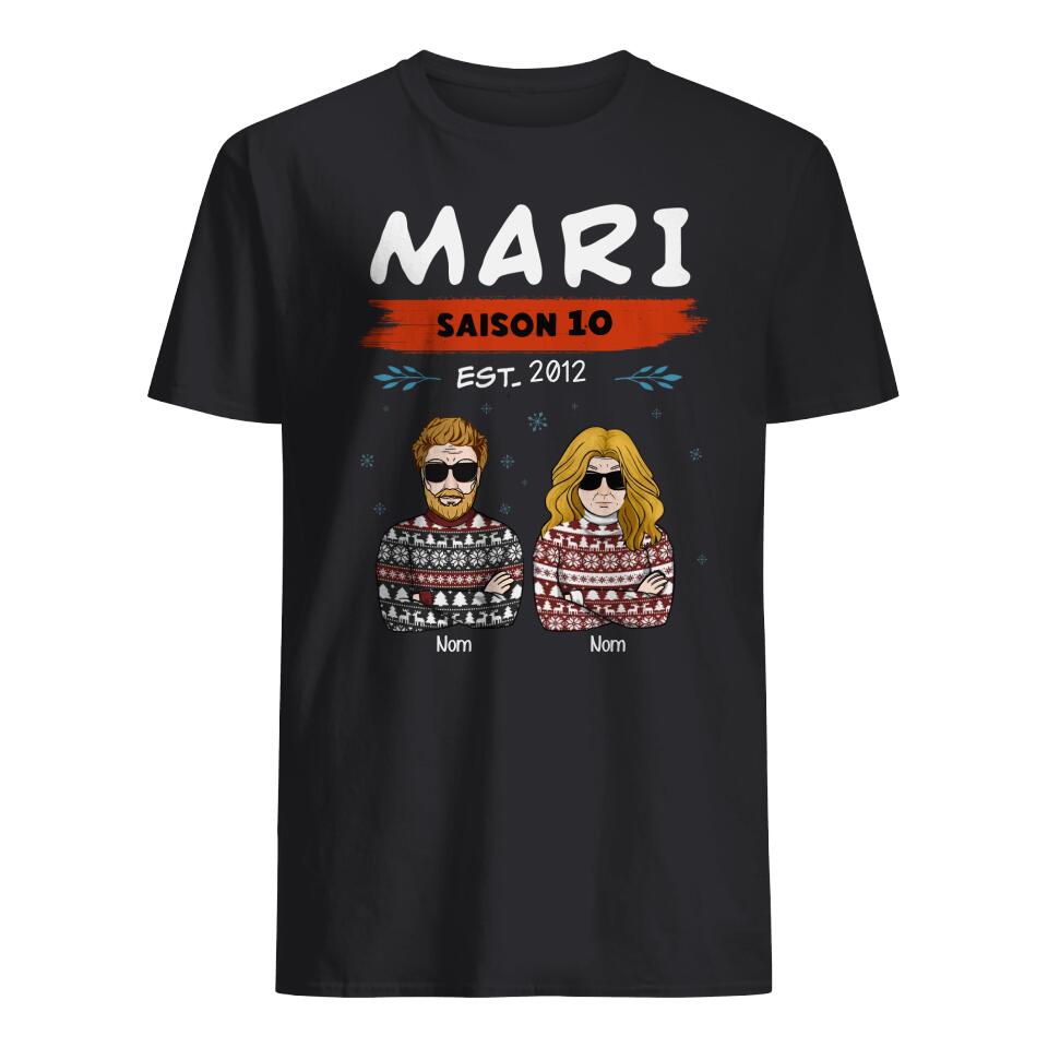 Tshirt personnalisé pour Femme/ Mari | Cadeau personnalisé pour Femme/ Mari  | Mari/ Femme Saison