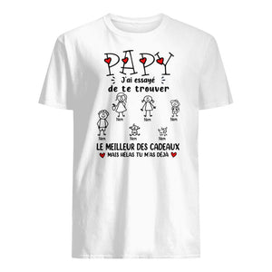 Henkilökohtainen t-paita papa Grandpa Beau Papa | Henkilökohtainen lahja isälle ja isoisälle | Löysin parhaan lahjan isä-isoisälle