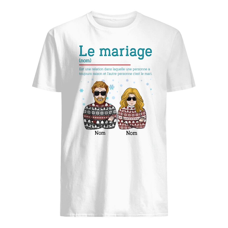 Tshirt personnalisé pour le couple | Cadeau personnalisé pour le couple | Le mariage