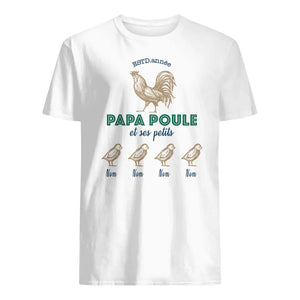 T-shirt personnalisé pour Papa | Cadeau personnalisé pour Son Père  | Papa Poule Et Ses Petits