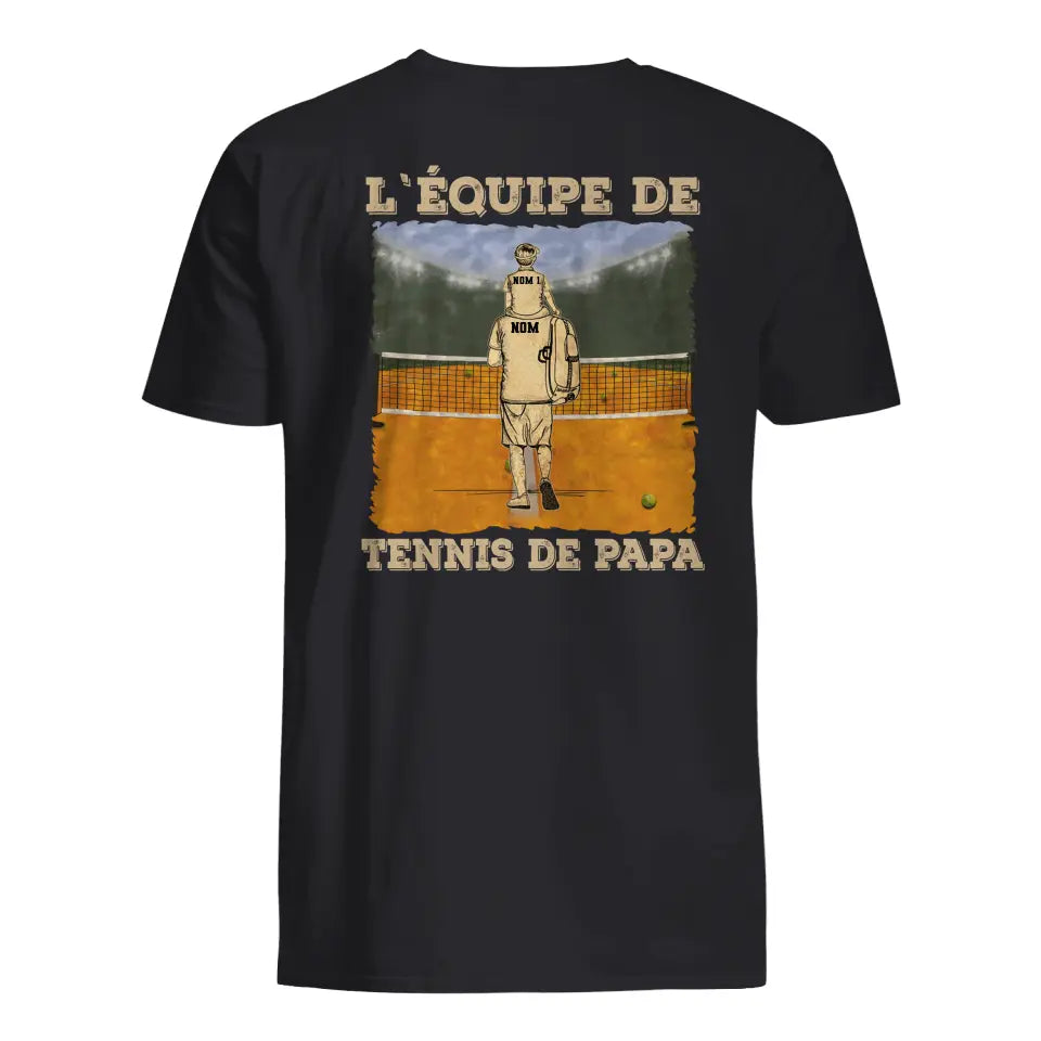 Tshirt personnalisé pour Papa | Cadeau personnalisé pour Son Père  | L'équipe de tennis de papa