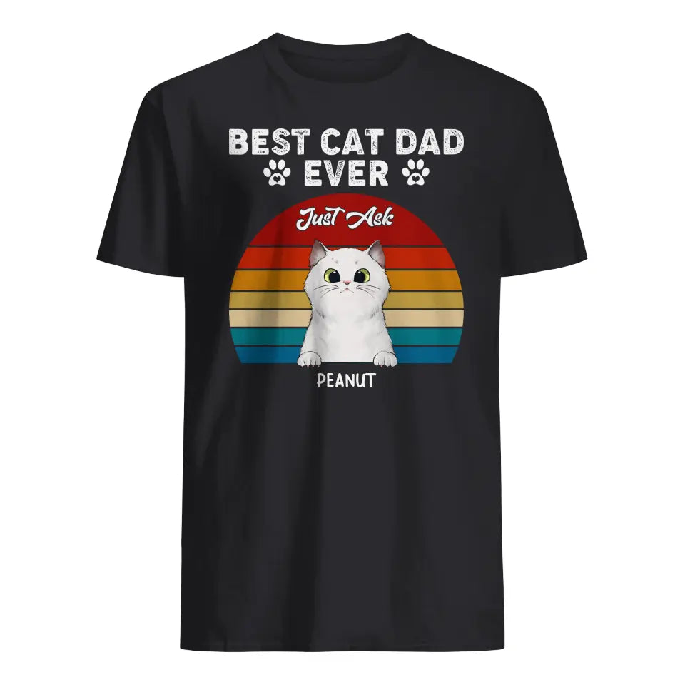 T-shirt personnalisé pour Papa | Cadeau personnalisé pour Père | Le meilleur papa chat de tous les temps