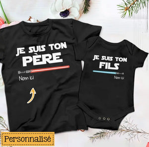 Tshirt personnalisé pour Nouveau papa | Cadeau personnalisé pour Nouveau papa | Je suis ton Père Je suis ton fils/ta fille