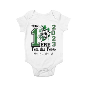 Henkilökohtainen T-paita uudelle isälle | Henkilökohtainen lahja uudelle isälle | Ensimmäinen jalkapallon isänpäivä 2023