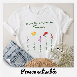 T-shirt personnalisé pour Mamie Maman | Cadeau personnalisé pour Mamie et Mère | Le jardin de Mamie Maman