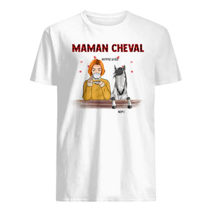 T-shirt personnalisé pour Pour Femmes Pour Les Amoureux Des Chevaux| Cadeau personnalisé pour .Pour Femmes Pour Les Amoureux Des Chevaux | Maman Cheval