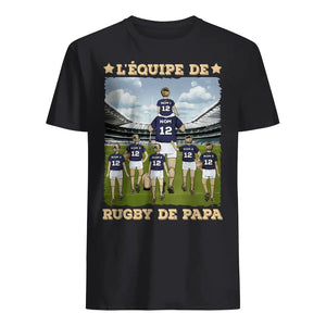Tshirt personnalisé pour Papa | Cadeau personnalisé pour Son Père | QuoteL'Équipe De Rugby De Papa Et Papy