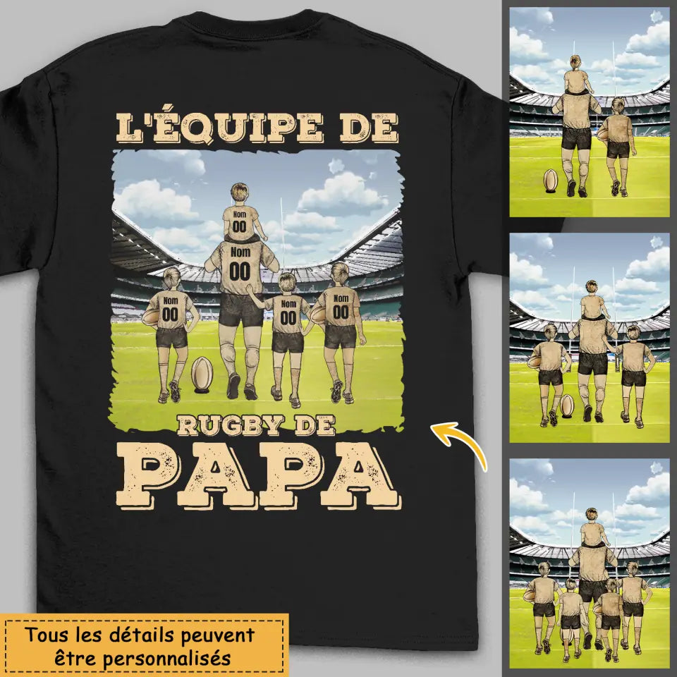 Henkilökohtainen t-paita isälle | Henkilökohtainen lahja Isälleen | Isän rugbyjoukkue